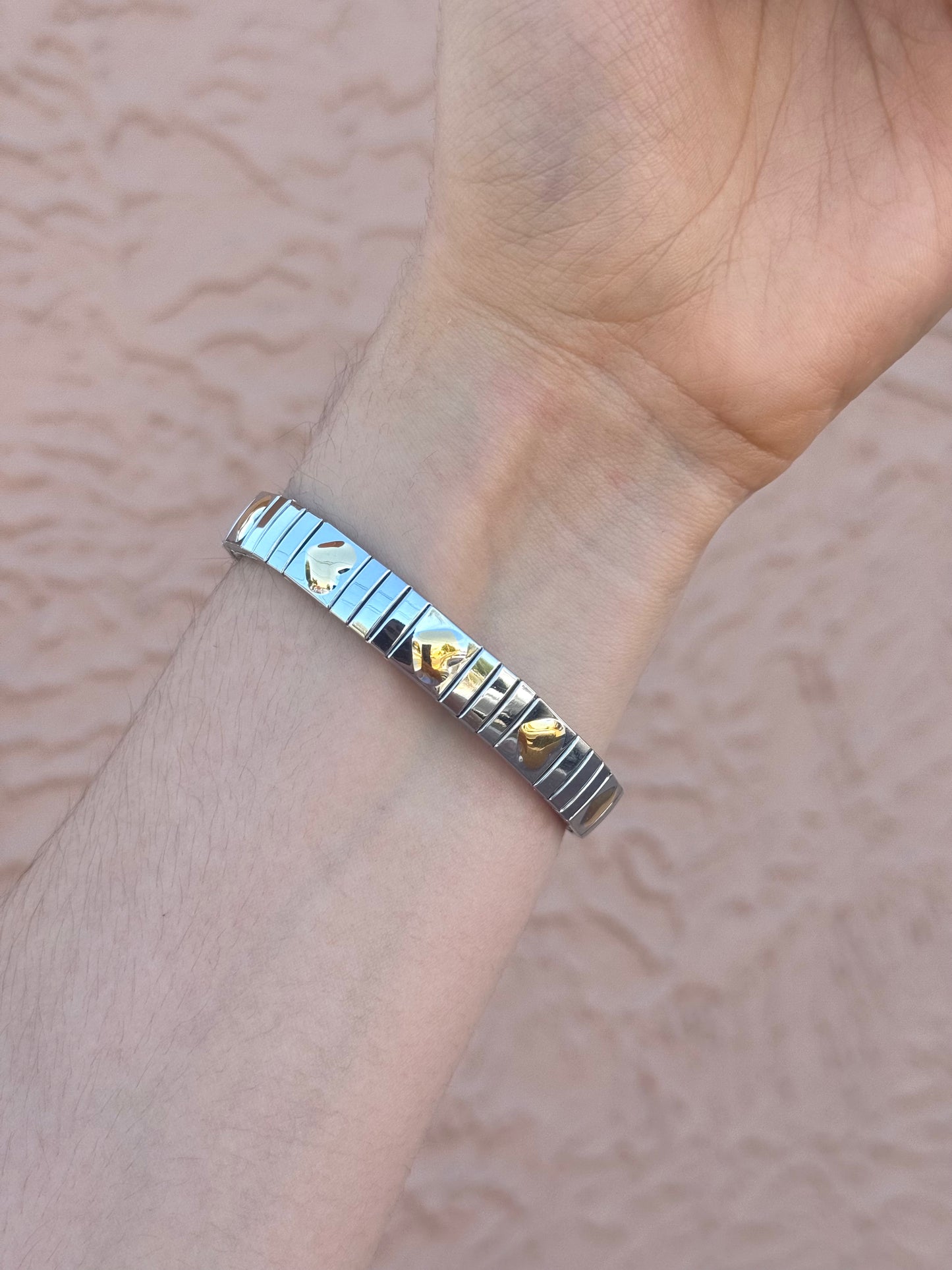PULSERA BICOLOR CORAZONES