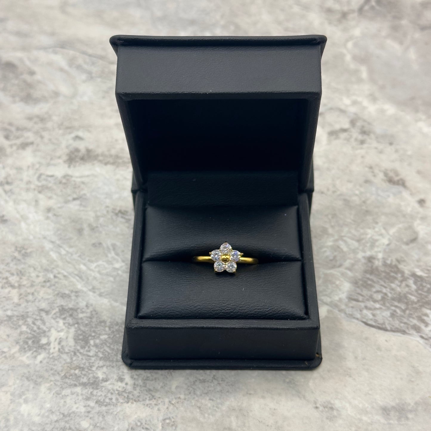 ANILLO FLOR BRILLANTE AJUSTABLE