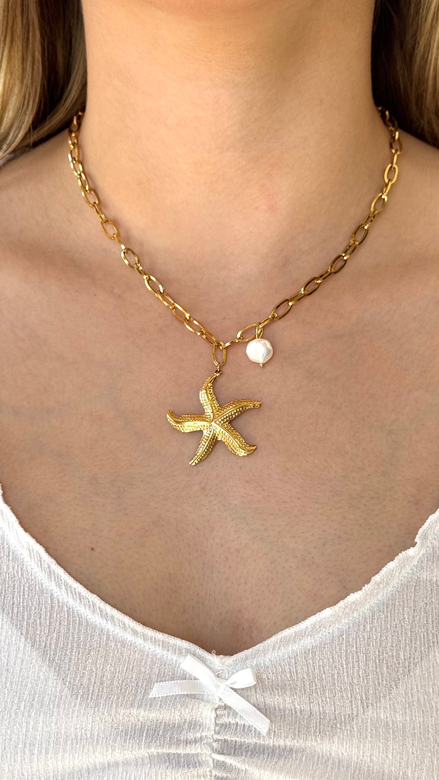 COLLAR ESTRELLA DE MAR CON PERLA