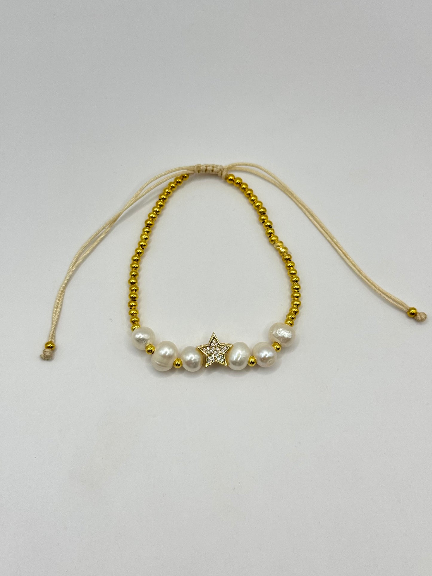 PULSERA DIJE ESTRELLA CON PERLAS