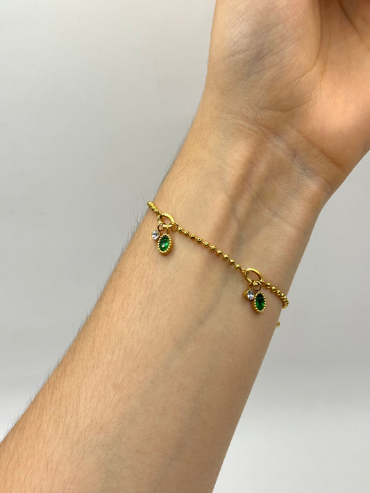 PULSERA BALINES CON DIJE VERDE