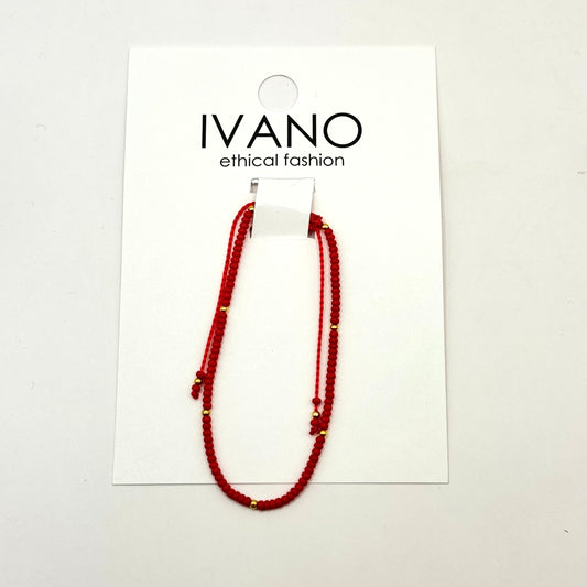 PULSERA HILO ROJO CON CHAQUIRITAS