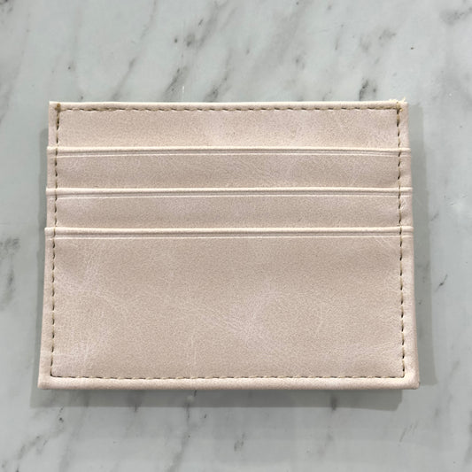 Tarjetero Beige Efecto Piel