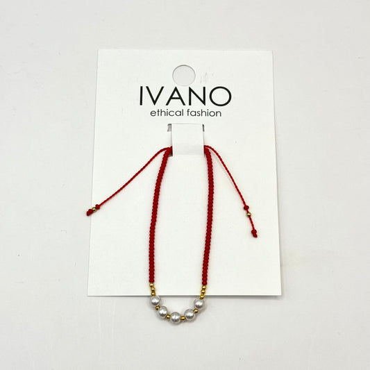 PULSERA ROJA CON PERLITAS