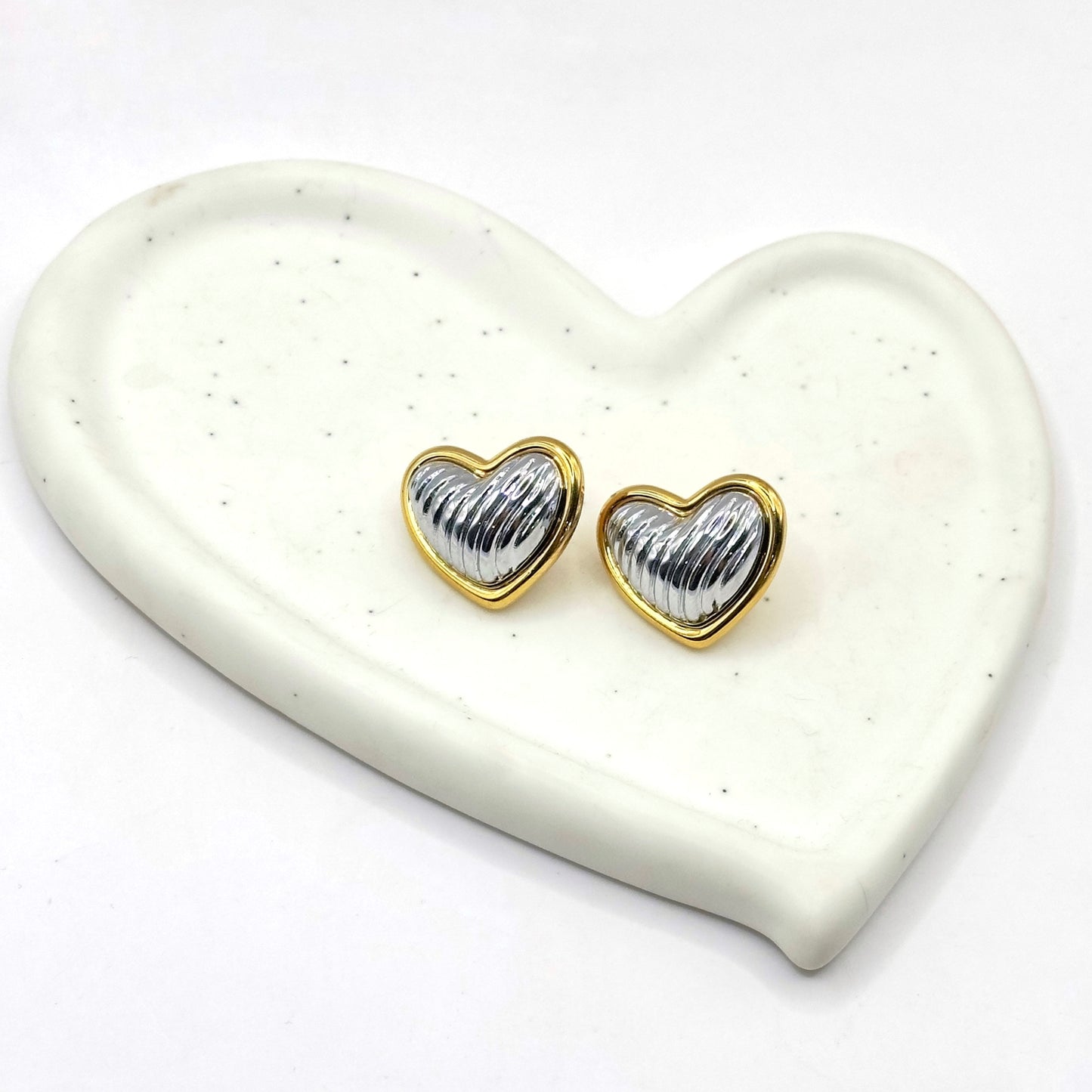 ARETE CORAZÓN BICOLOR