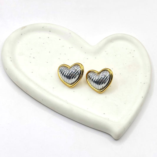 ARETE CORAZÓN BICOLOR