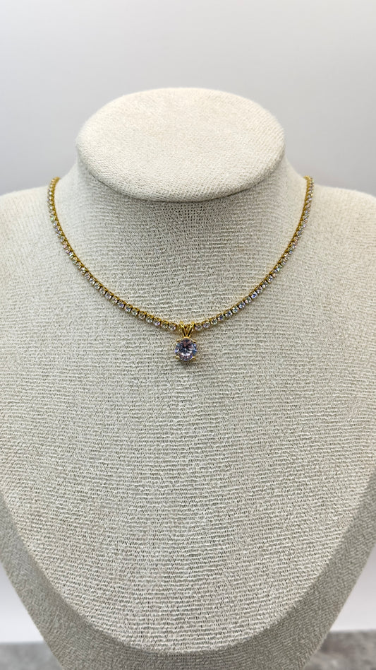 COLLAR ZIRCONIA REDONDA
