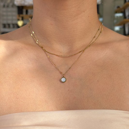 COLLAR DOBLE CADENA DELGADA + DIJE