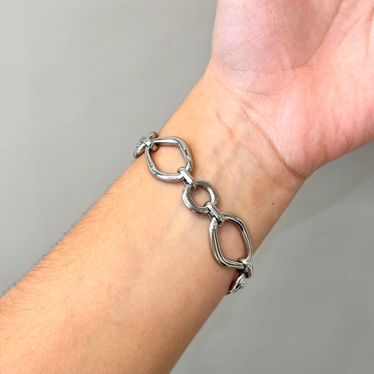 PULSERA CADENA CHUNKY PLATEADA