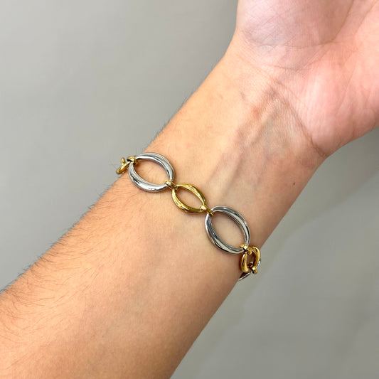 PULSERA BICOLOR CADENA