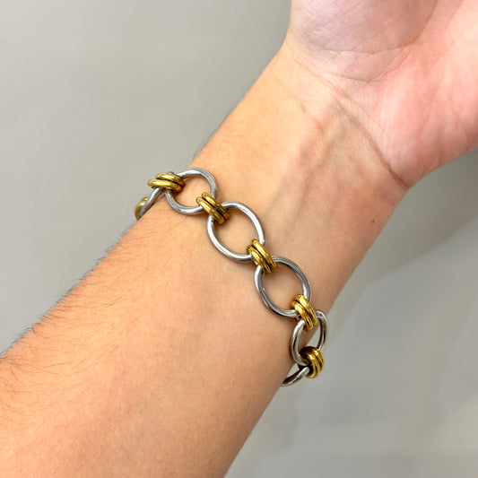 PULSERA ESLABONES BICOLOR
