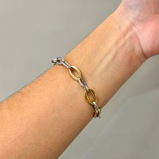 PULSERA ESLABONES BICOLOR