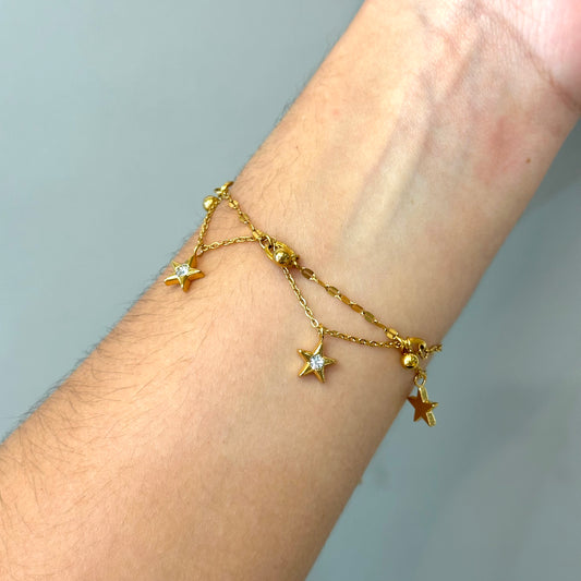 PULSERA ESTRELLAS COLGANTES