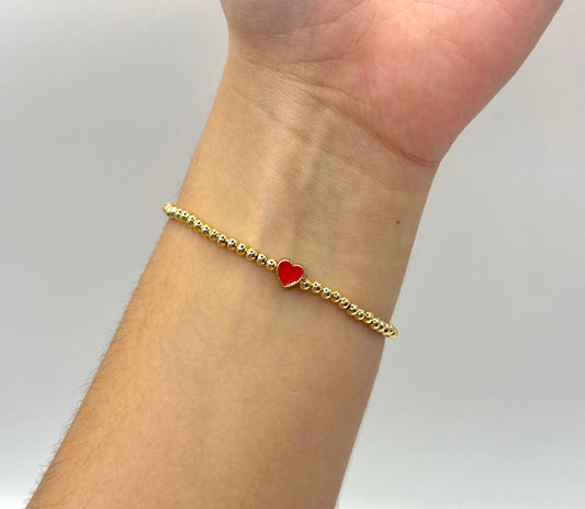 PULSERA CORAZÓN ROJO