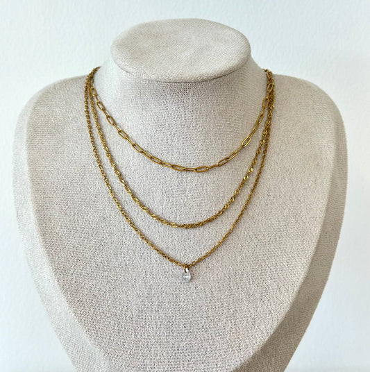 COLLAR TRIPLE DIJE BRILLANTE