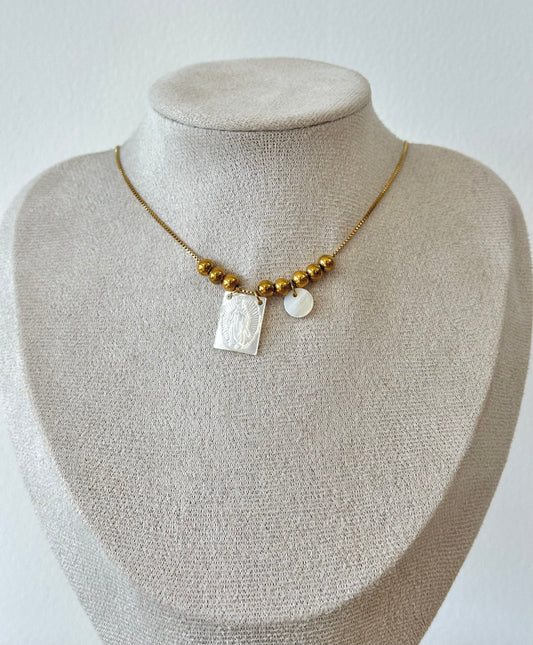 COLLAR VIRGEN MADRE PERLA