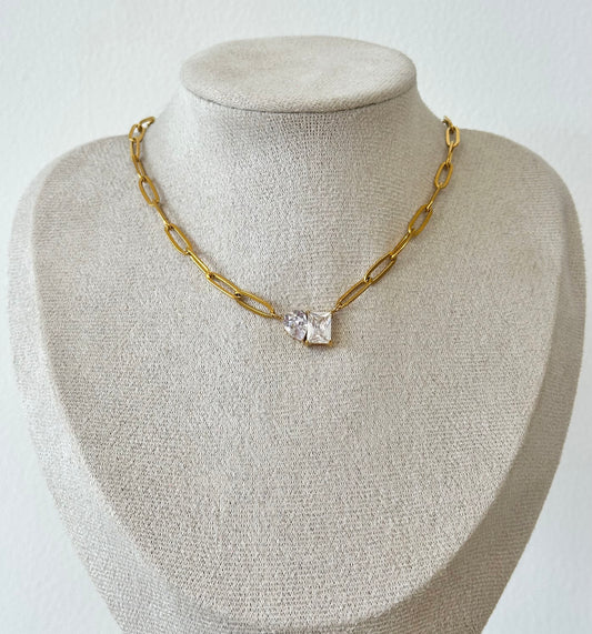 COLLAR ESLABONES + DIJES BRILLANTES