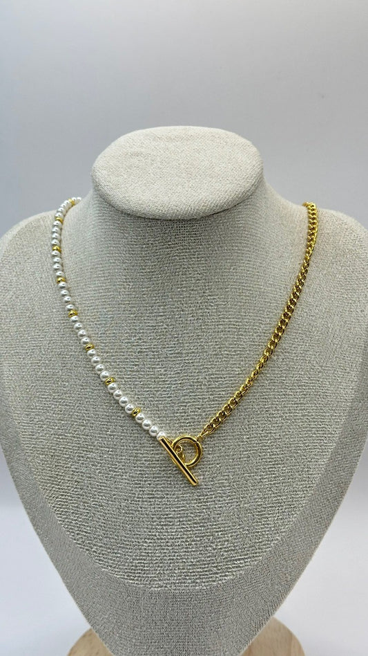 COLLAR COMBINADO PERLA/ESLABONES